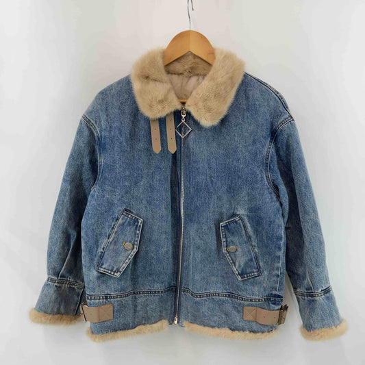 レディース ブルゾン デニム ファー付き