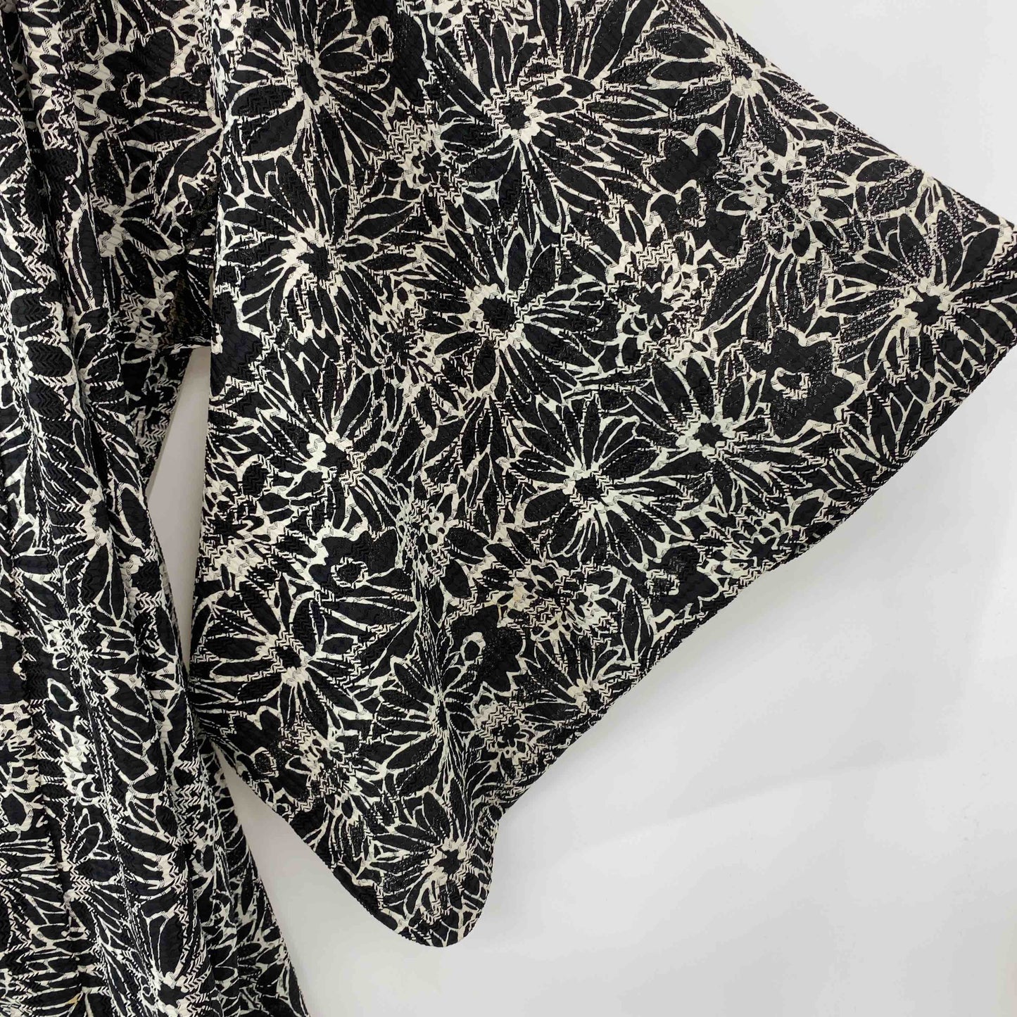 レディース 半袖シャツ/ブラウス 花柄 ブラック 甚平