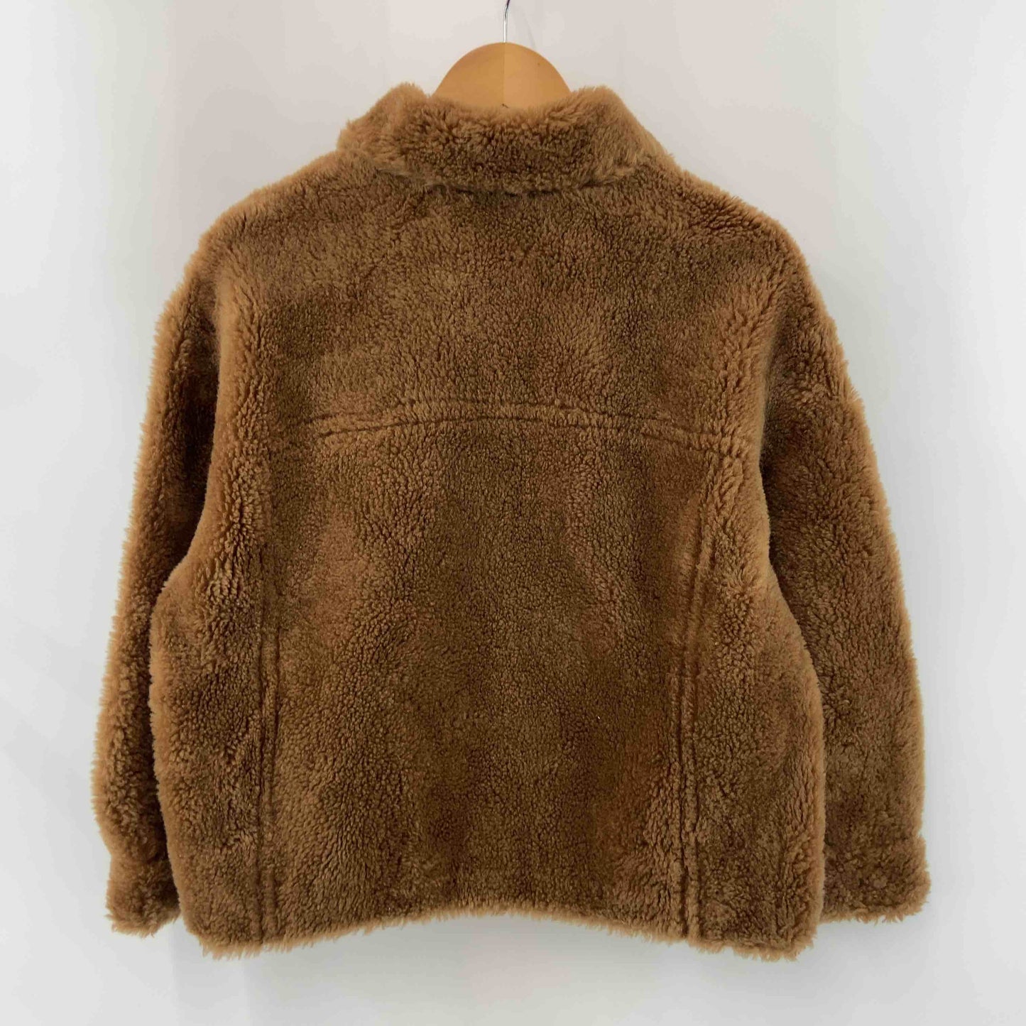 レディース ブルゾン 茶色 羊毛100% ブラウン