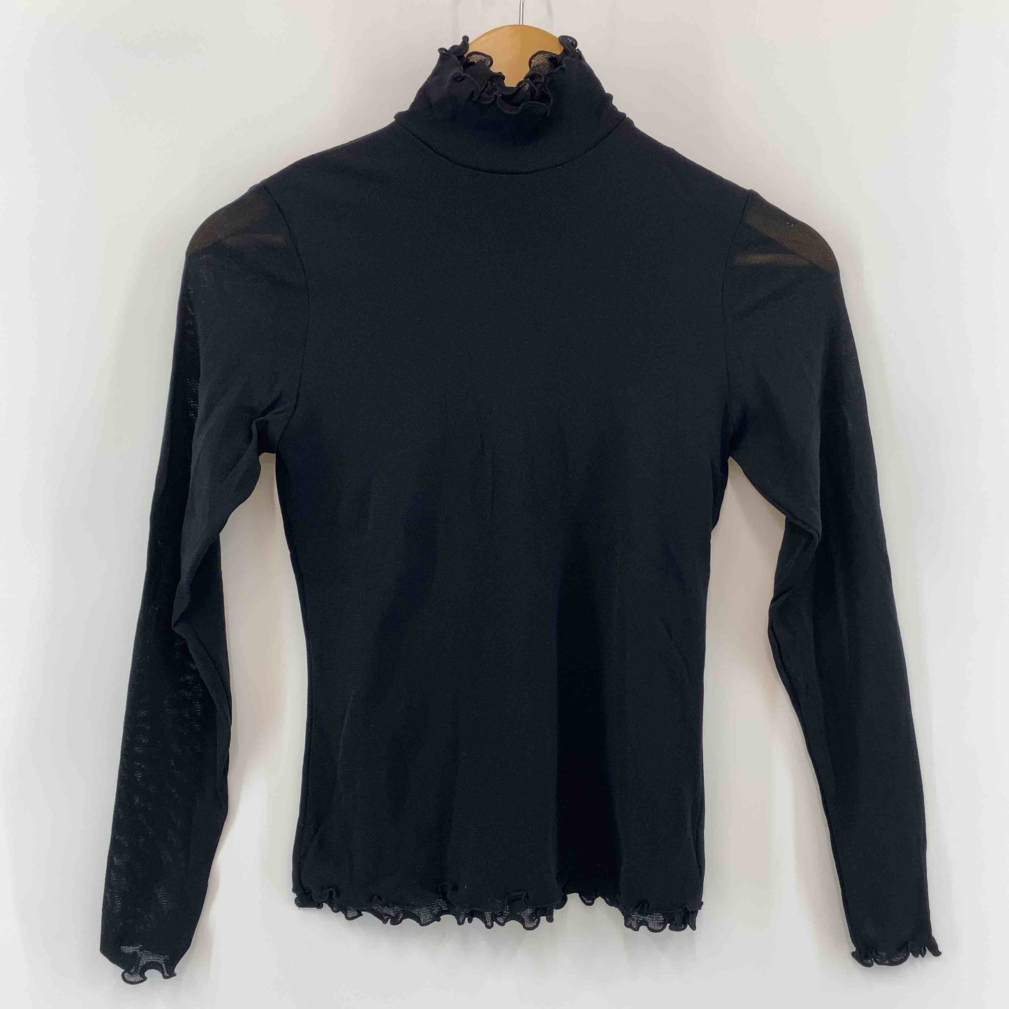 東京ソワール  レディース 長袖シャツ/ブラウス シアーカットソー ブラック