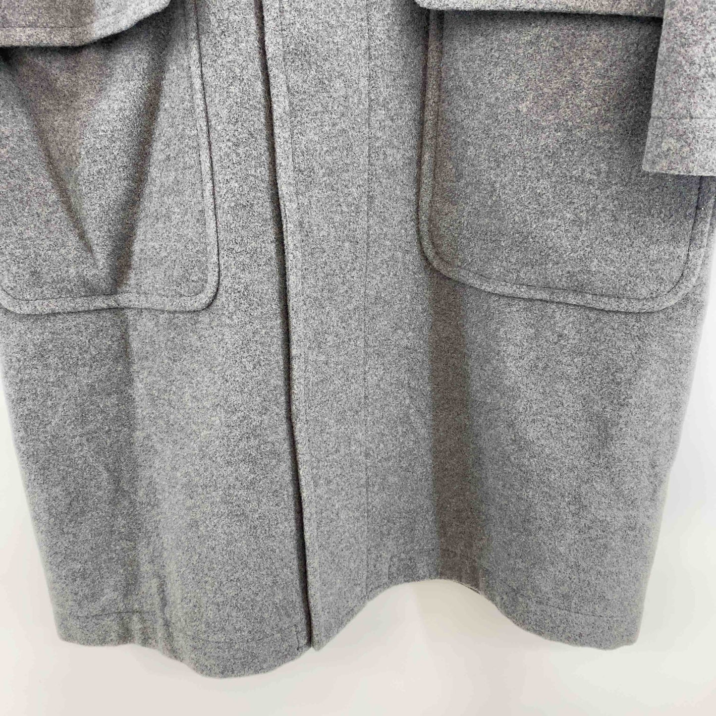 COLES メンズ ロングコート フード付き ウール混 グレー