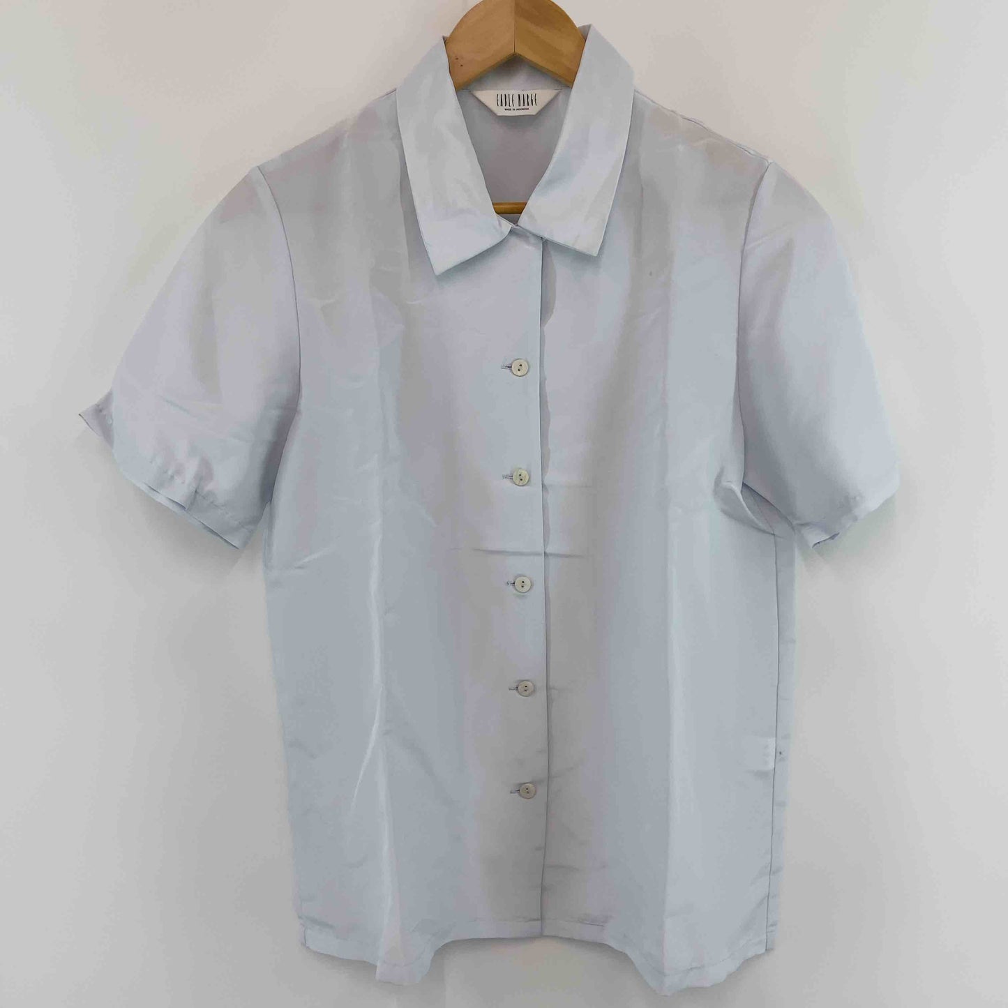 EABLE NARGE レディース 半袖シャツ/ブラウス 青 オープンカラー