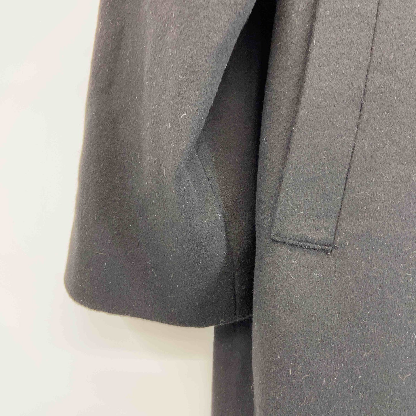 レディース カシミヤ100％ ロングコート 黒 ファー取り外し可 ブルーフォックス