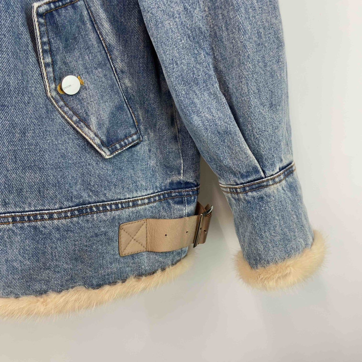 レディース ブルゾン デニム ファー付き