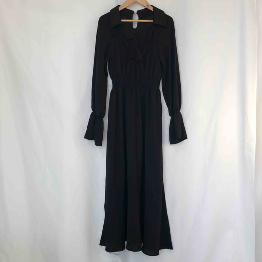 mily bilet ミウィビレット レディース 長袖カットソーロングワンピース 黒 tk