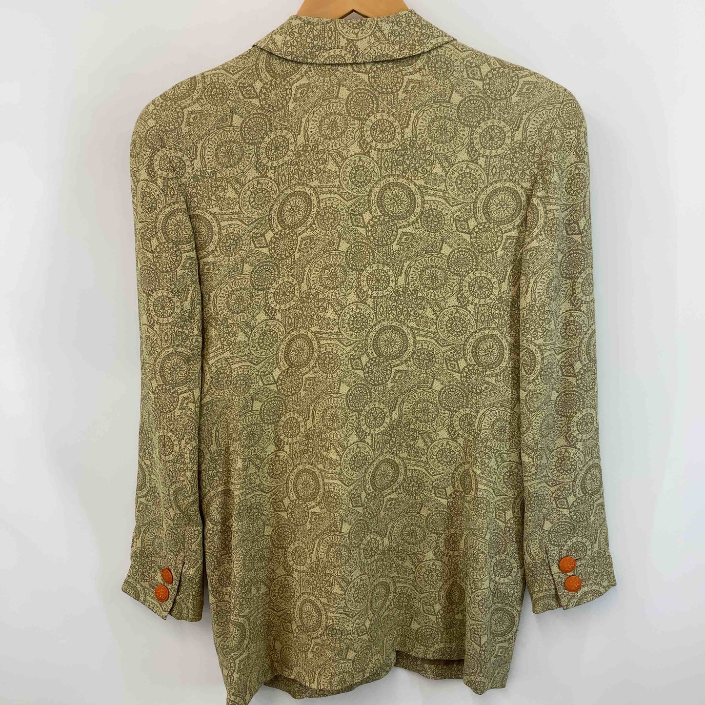 伊太利屋  レディース テーラードジャケット 総柄 イエロー系