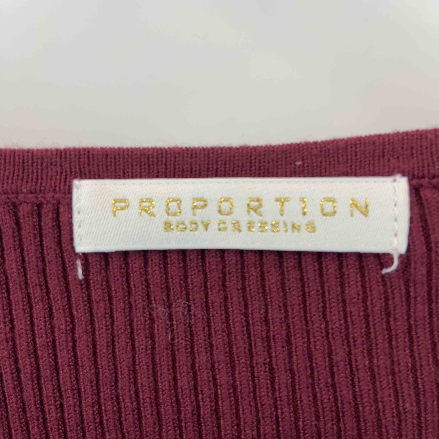 PROPORTION BODY DRESSING プロポーションボディドレッシング レディース リブ ニット 長袖 ボルドー パール ボリューム袖