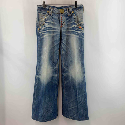 RIOBERA リオベラ レディース デニム ジーンズ　フレア　刺繍　装飾　ローライズ