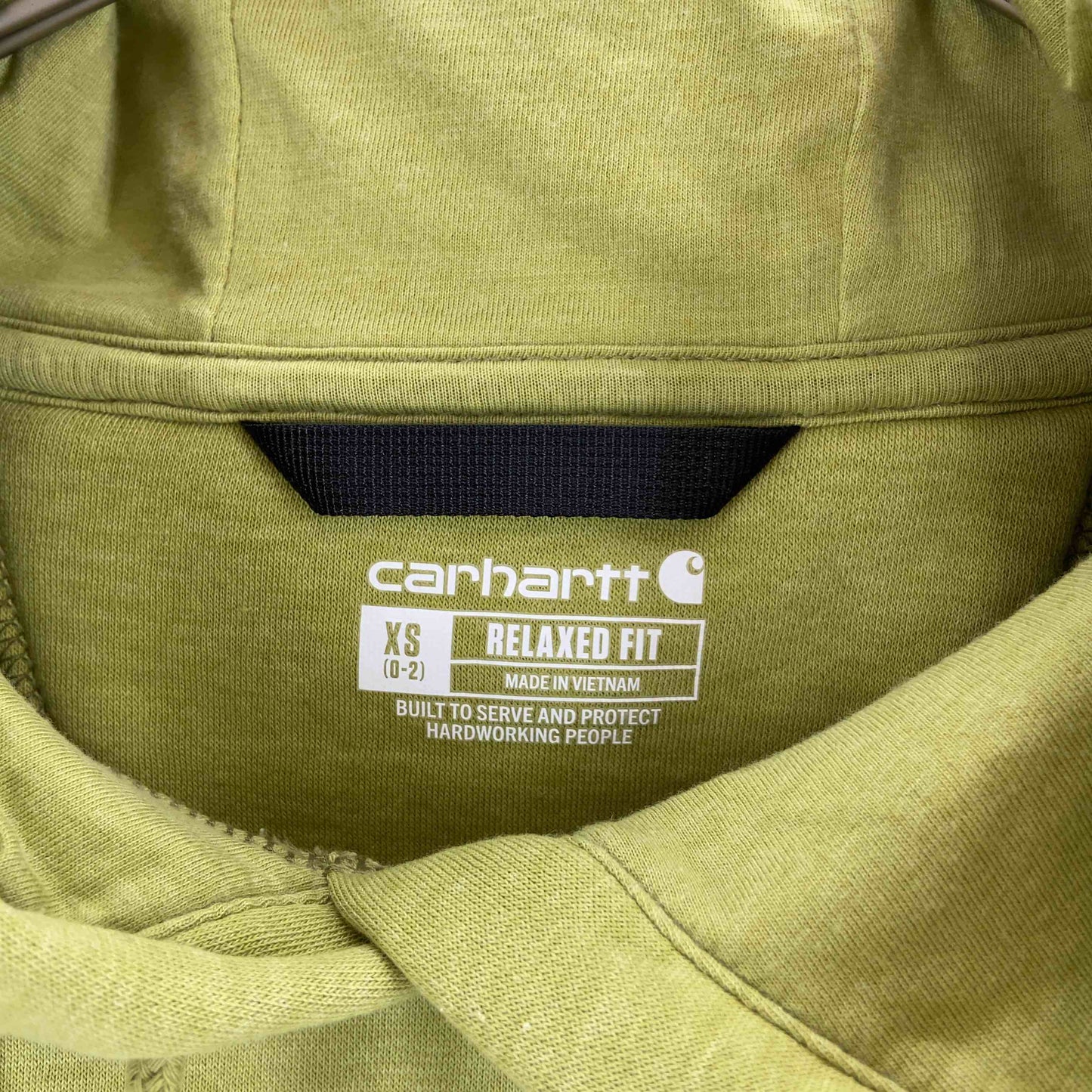 Carhartt カーハート メンズ パーカー 裏起毛, ブランドロゴ 黄緑 XSsize