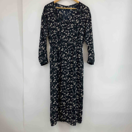 LOWRYS FARM ローリーズファーム レディース 長袖ワンピース 花柄 黒