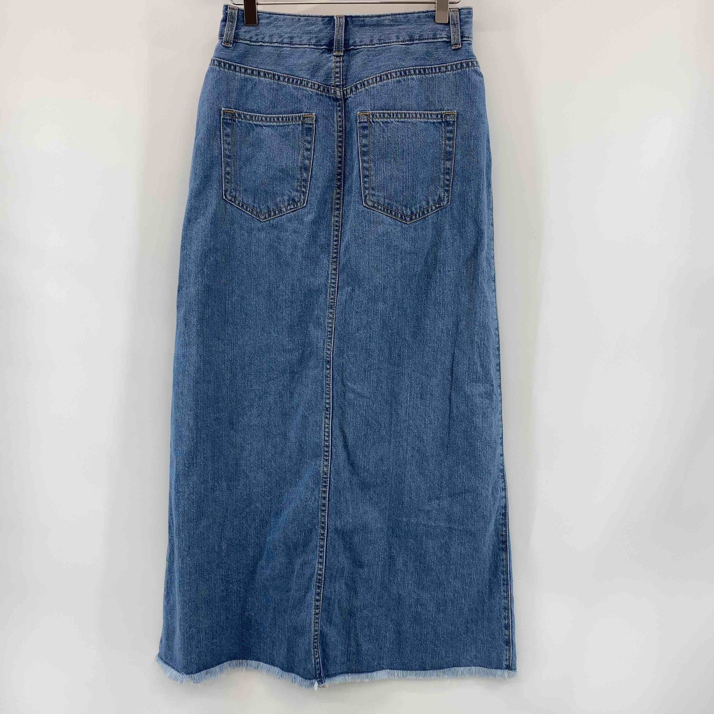 GU ジーユー レディース ロングスカート デニム 裾フリンジ スリット