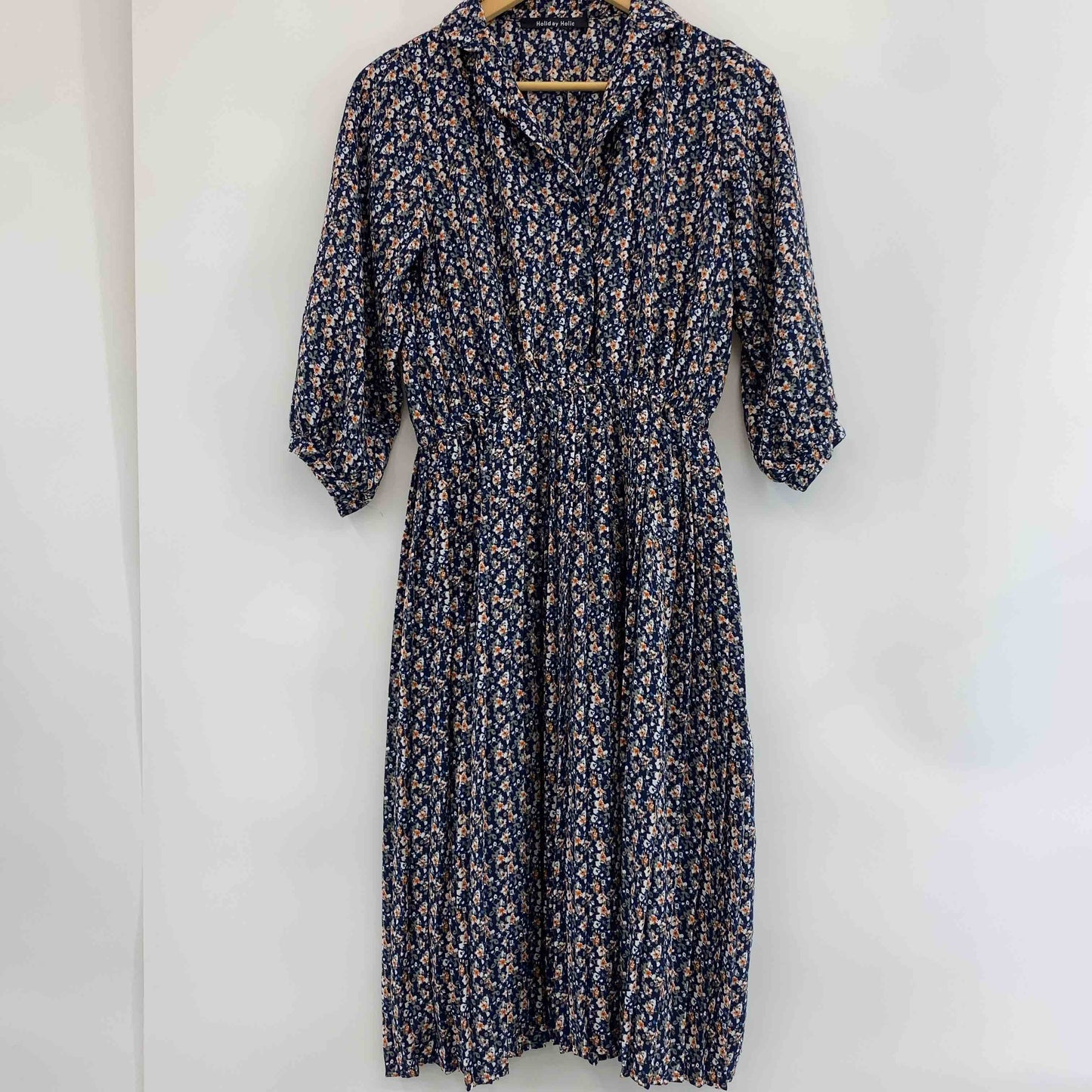 Holiday Holic ホリデーホリック ネイビー 総柄 花柄 レディース 長袖ワンピース
