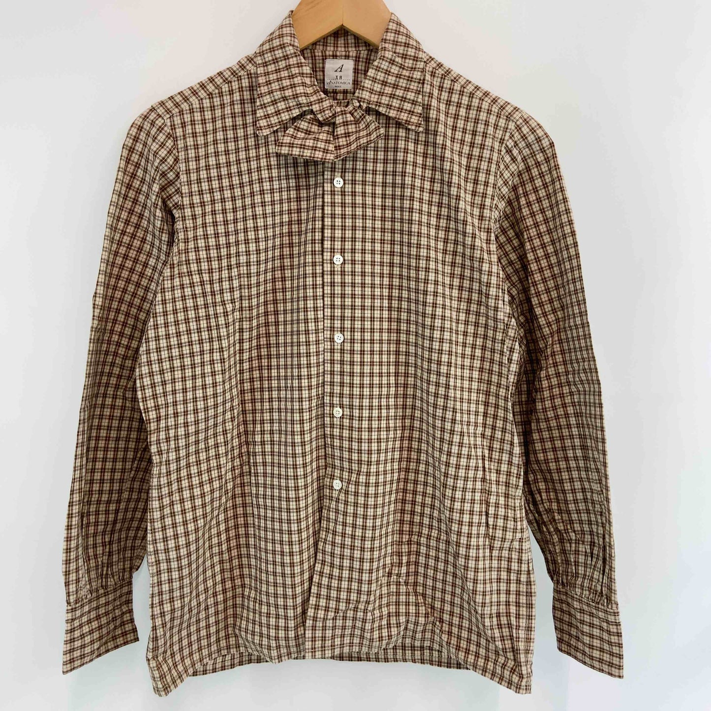 ANATOMICA アナトミカ　チェック　茶系　サイズXS  レディース 長袖シャツ/ブラウス