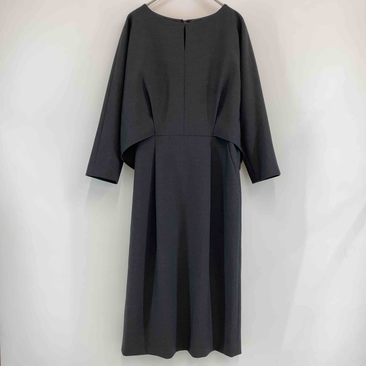 UNITED ARROWS green label relaxing ユナイテッドアローズグリーンレーベルリラクシング レディース 長袖ワンピース チャコールグレー ウエストタック