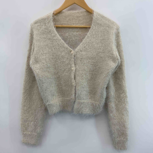 レディース ファーカーディガン Vカーデ ライトベージュ