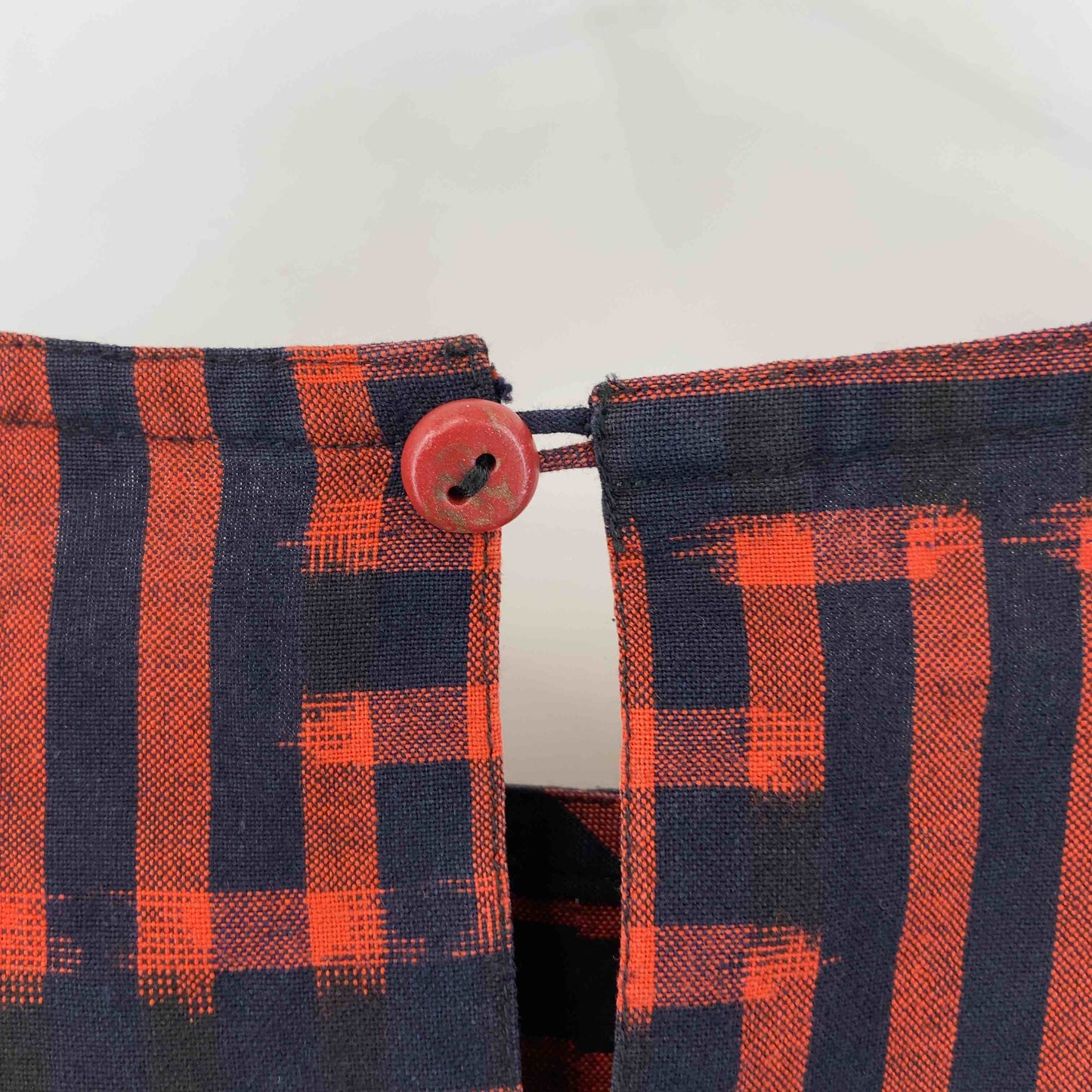 草野栄 レディース 長袖シャツ/ブラウス 七分袖 絣(かすり)模様 赤