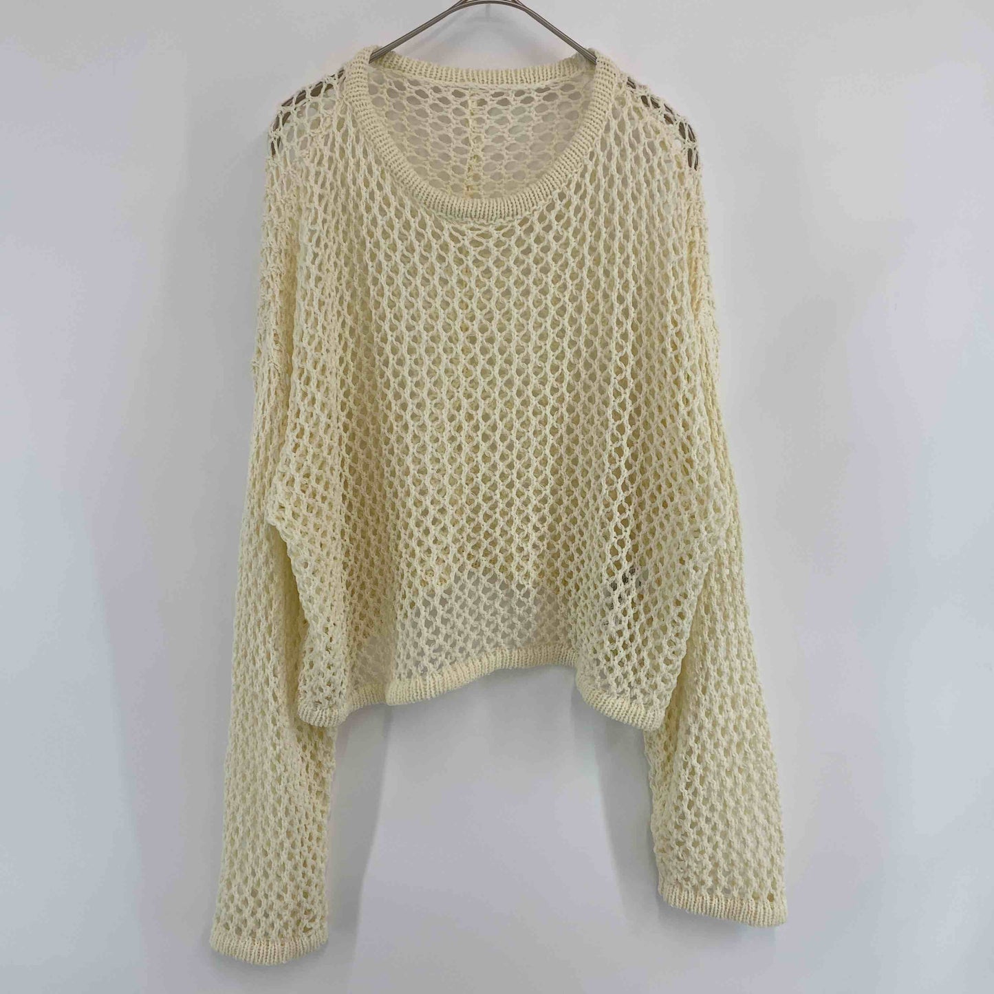 レディース ニット/セーター メッシュ アイボリー 長袖