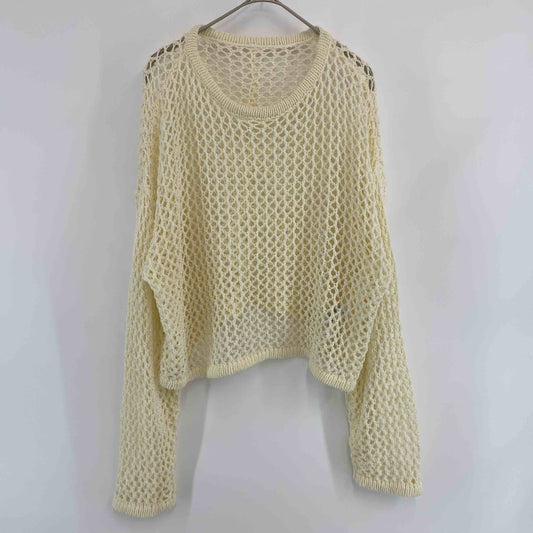 レディース ニット/セーター メッシュ アイボリー 長袖