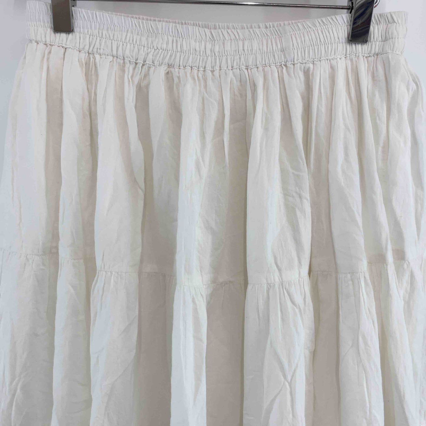 レディース ロングスカート 白 コットン