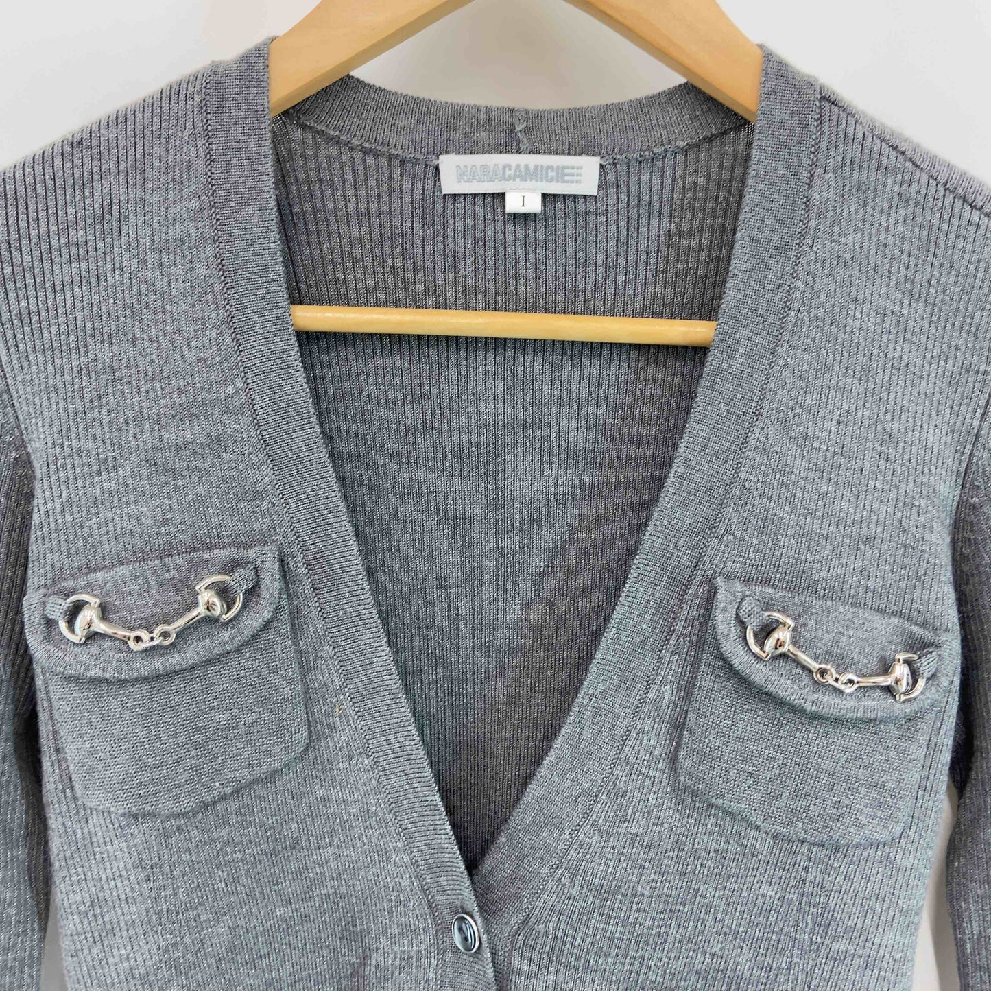 NARA CAMICIE ナラカミーチェ レディース Vカーディガン グレー