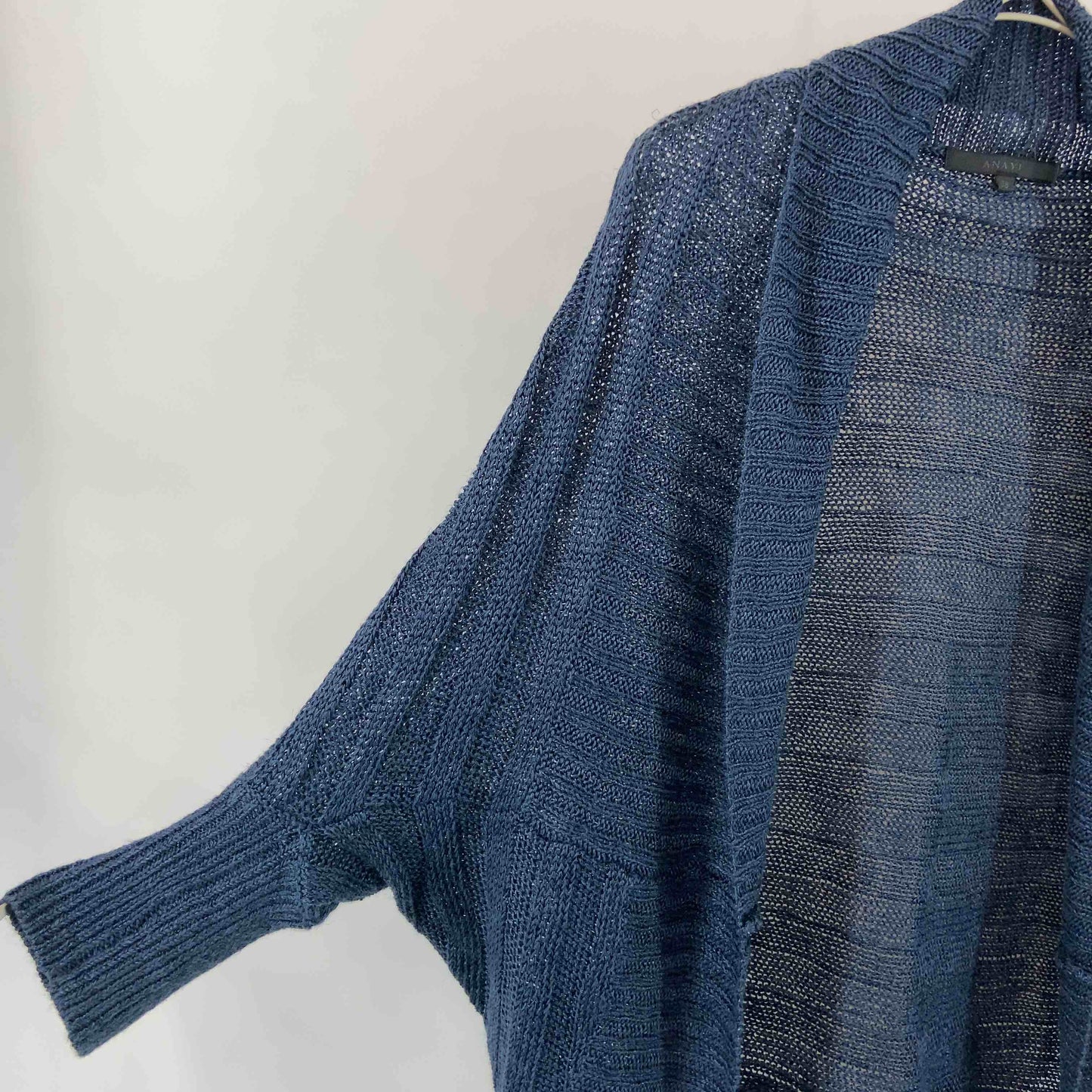 ANAYI アナイ ブルー系 シンプル ニット地 羽織り レディース カーディガン