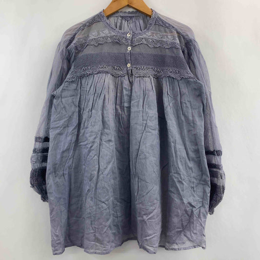 恵  レディース 長袖シャツ/ブラウス ブルーグレイ tk