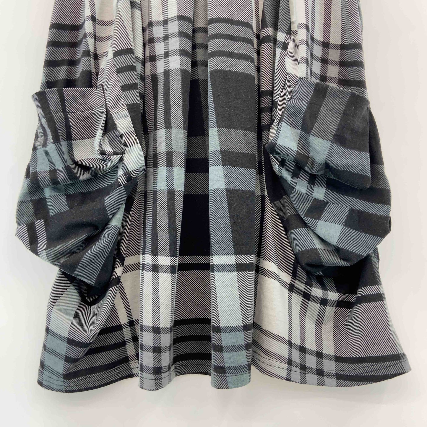 JUST WAVE　 レディース チュニック　チェック　かぶりエプロン風　サイズМーL