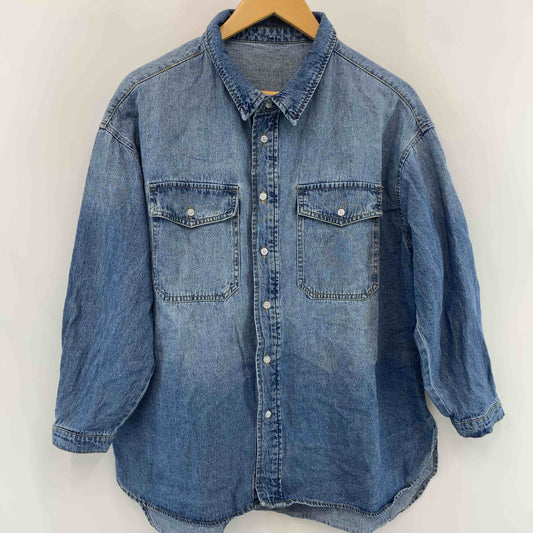 レディース 長袖　デニムシャツ　胸ポケット　青