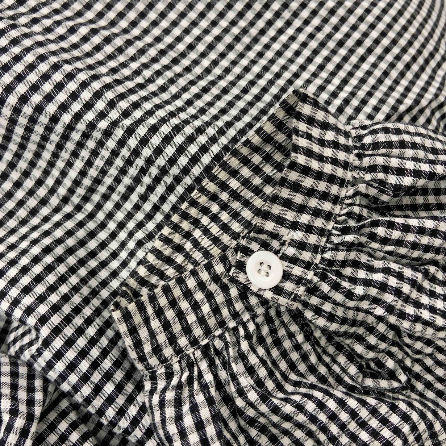 レディース 長袖シャツ　ブラウス　ギンガムチェック　ラグランスリーブ　黒