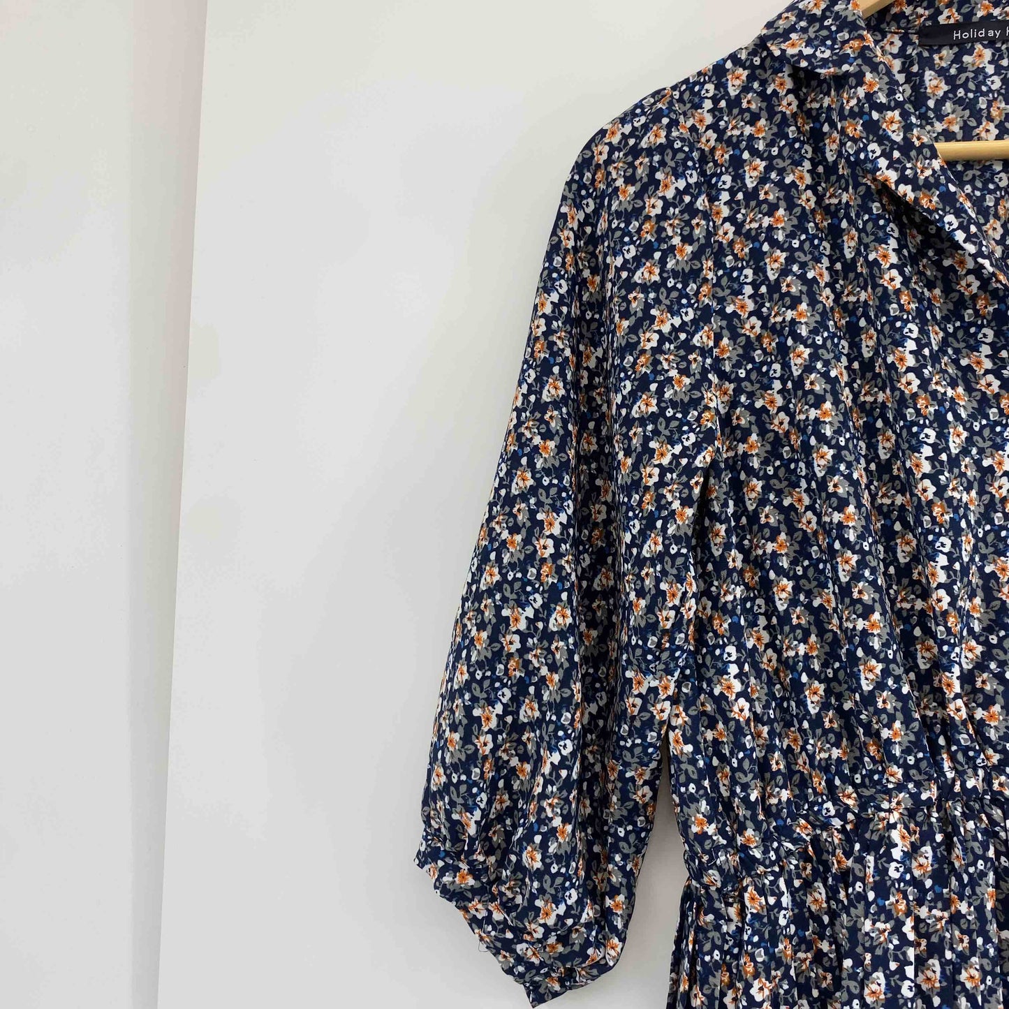 Holiday Holic ホリデーホリック ネイビー 総柄 花柄 レディース 長袖ワンピース