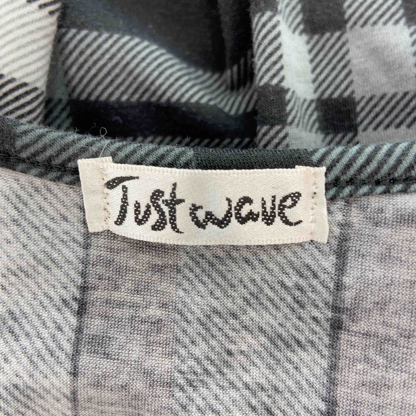 JUST WAVE　 レディース チュニック　チェック　かぶりエプロン風　サイズМーL