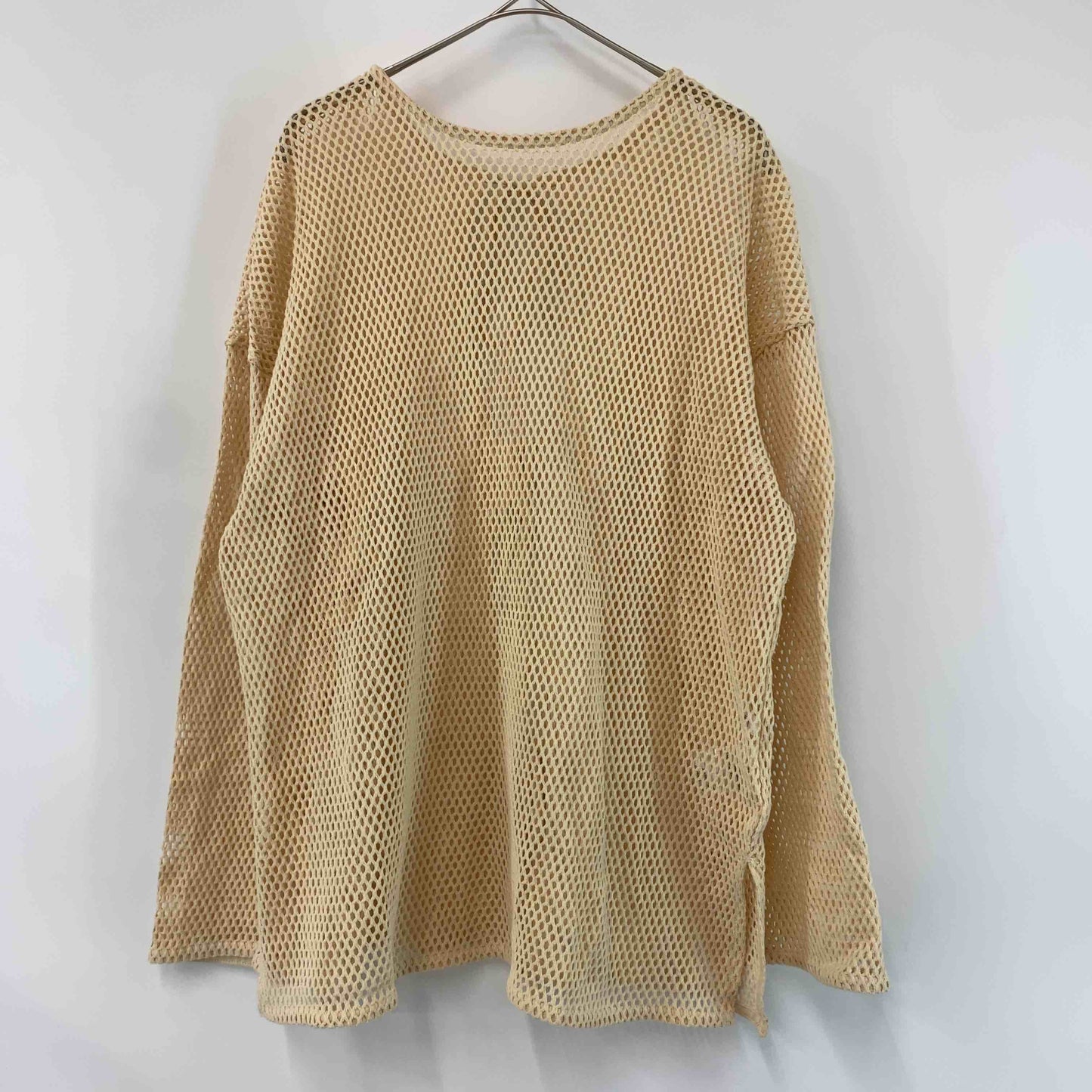 LOWRYS FARM ローリーズファーム レディース メッシュプルオーバー 長袖 バックリボン ベージュ