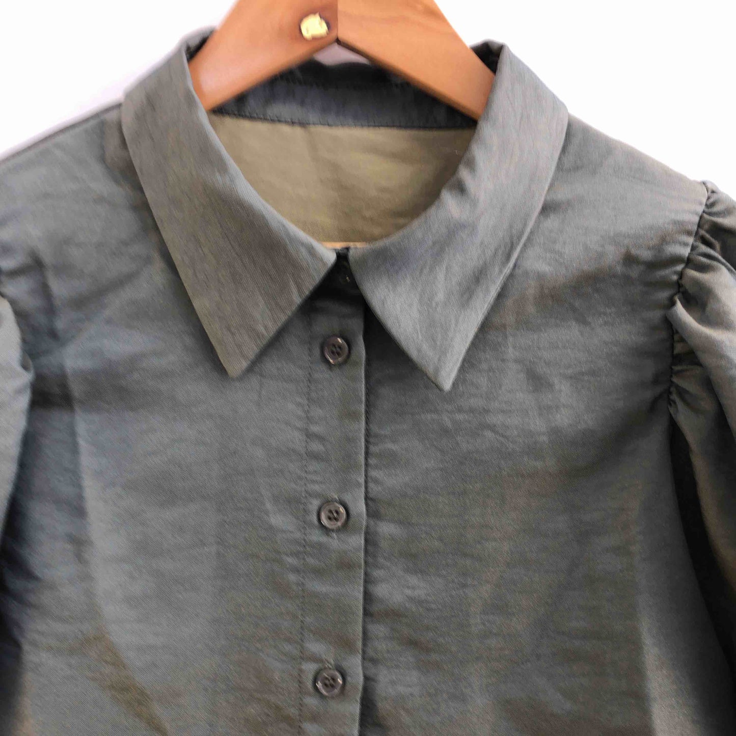 関西ファッション連合   レディース 長袖シャツ/ブラウス モスグリーン tk