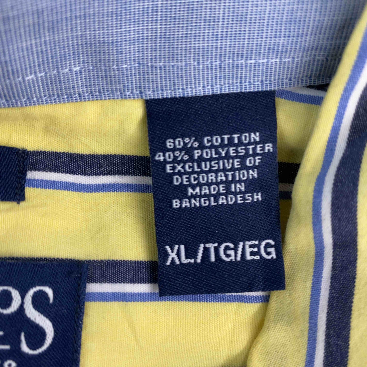 CHAPS RALPH LAUREN チャップスラルフローレン メンズ 長袖シャツ　ボタンダウン　ストライプ　ロゴ刺繍　イエロー