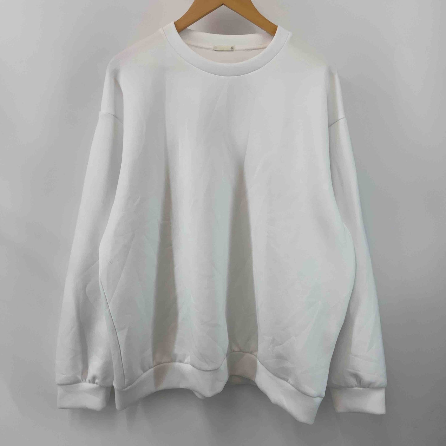 GU ジーユー メンズ Tシャツ ホワイト 無地 シンプル トレーナー 長袖