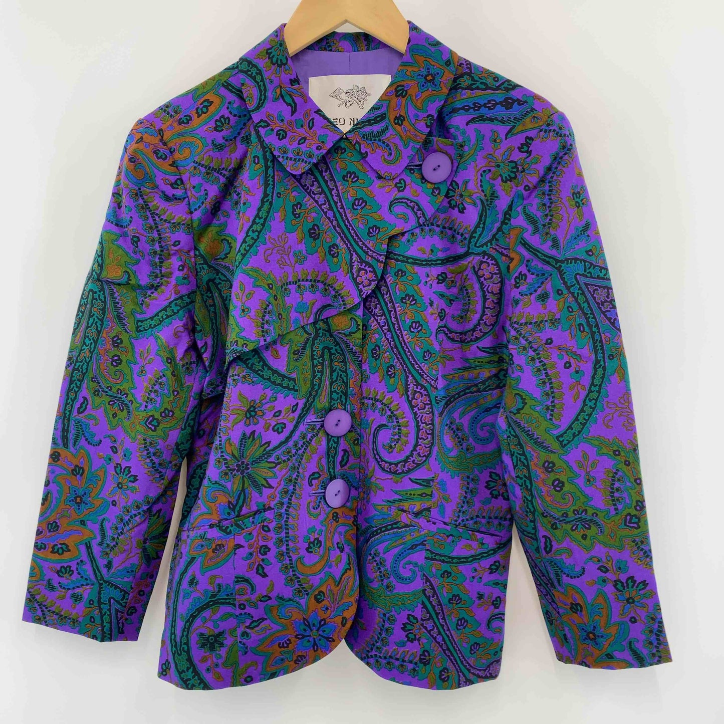 TAKEO NISHIDA タケオニシダ レディース ジャケット スカート セットアップ パープル 総柄