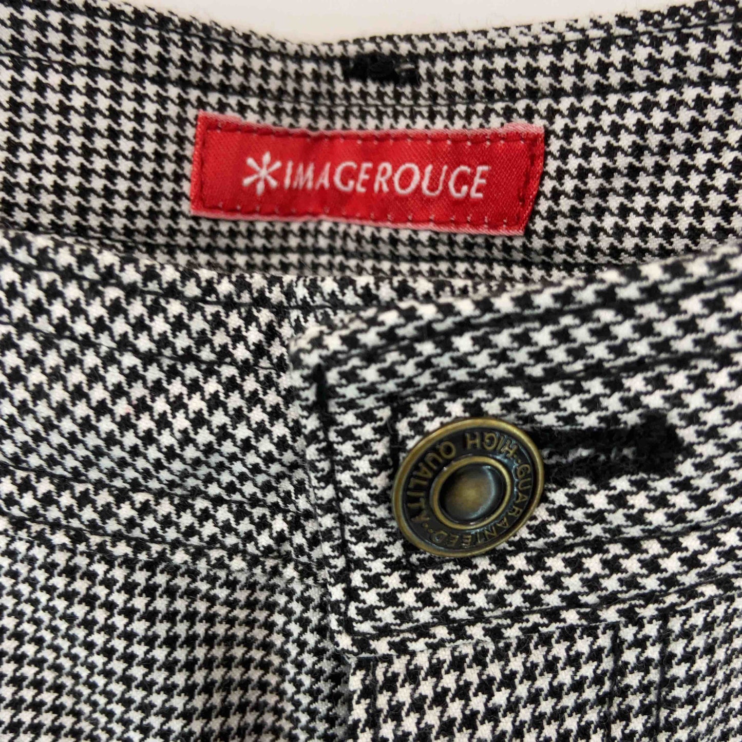 IMAGE ROUGE イマージュルージュ レディース カジュアルパンツ 千鳥格子　ギャザー　ジップポケット