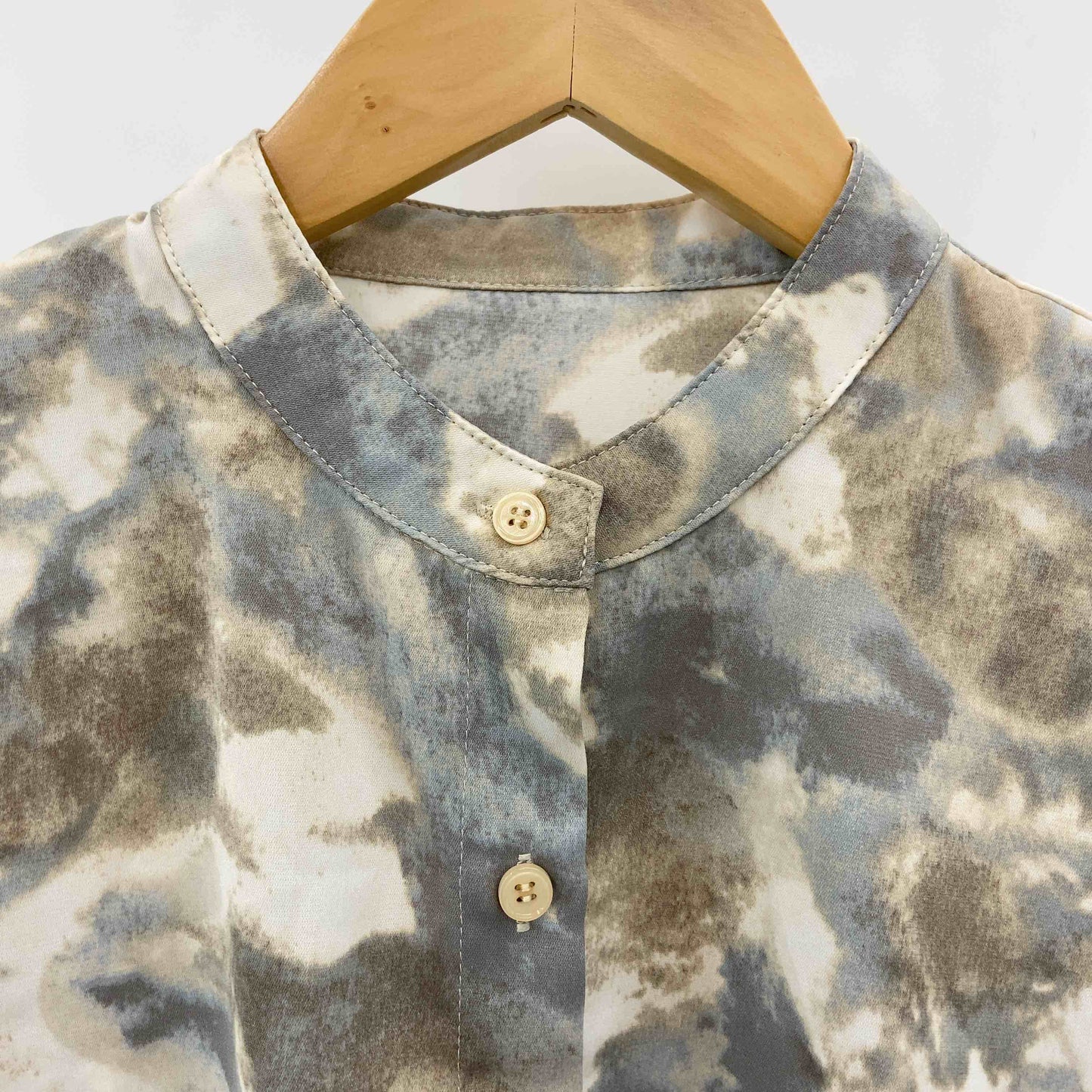 apres jour mignon レディース 長袖ブラウス  バンドカラー ベージュ ビッグシルエット