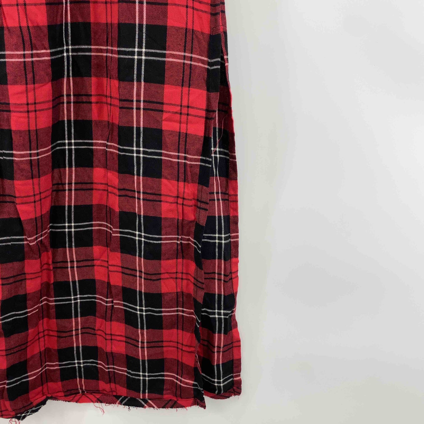 ZARA ザラ レディース 半袖ワンピース　ロング丈　タータンチェック　赤