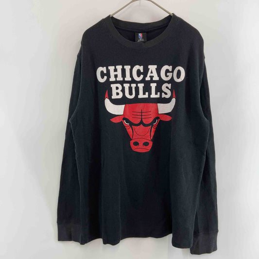 NBA メンズ Tシャツ（長袖）カットソー バスケットボール CHICAGO BULLS プリント ブラック