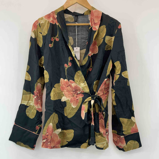 花柄 ブラック  レディース トップス 長袖シャツ/ブラウス