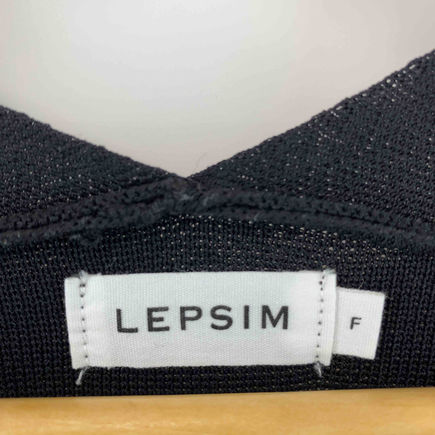 LEPSIM レプシィム レディース ニット ノースリーブ Vネック ミラノリブ ブラック オーバーサイズ ベスト