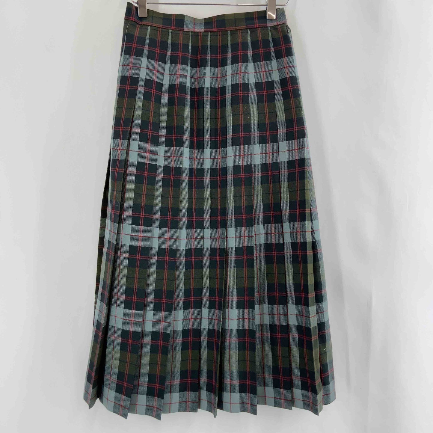 Yorkland ヨークランド レディース ロングスカート 総裏 チェック柄 日本製 9号 グリーン系