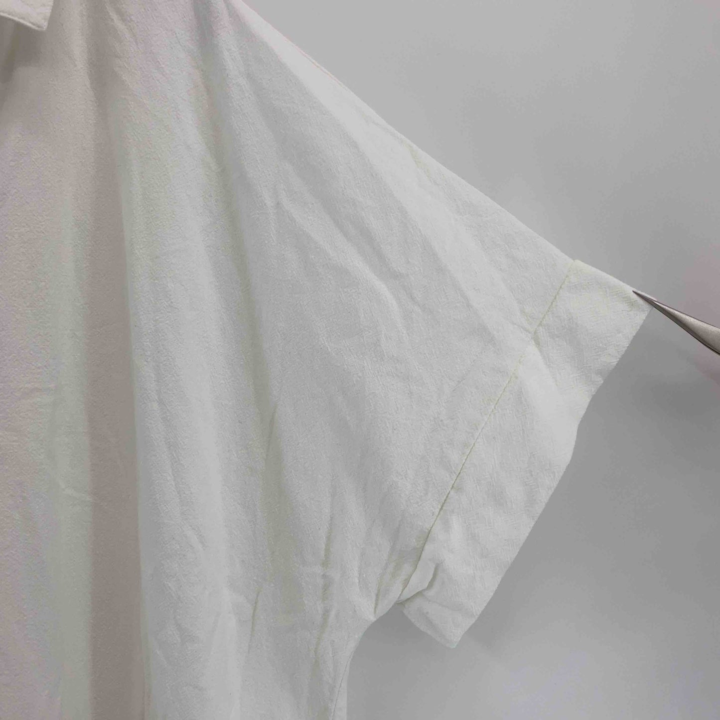 レディース シャツワンピース スキッパーカラー 白