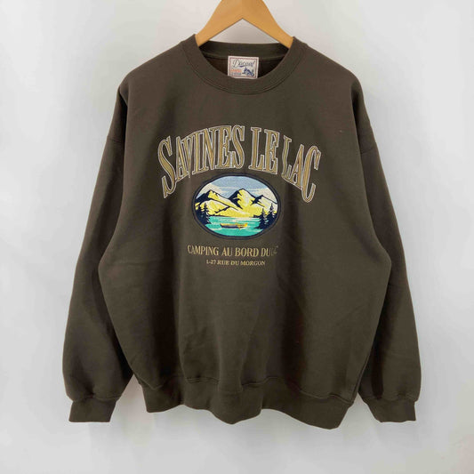 Discoat ディスコート メンズ スウェット ブラウン 刺繍