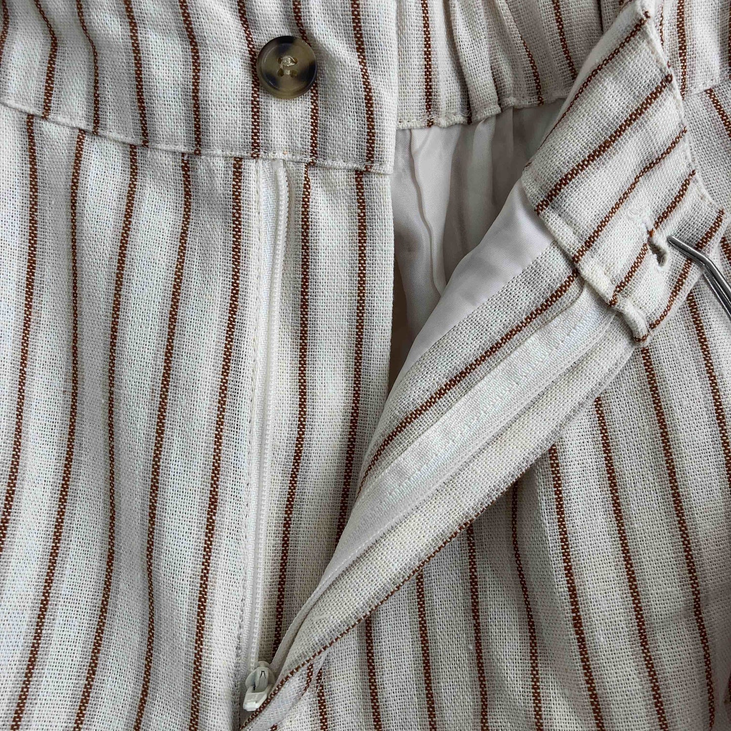 CLASSICAL ELF クラシカルエルフ  レディース ショートパンツ 白 茶 ストライプ tk