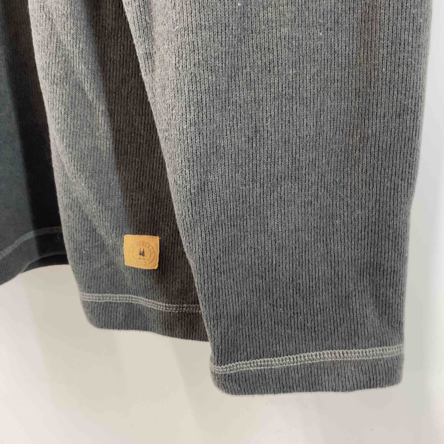 G.H.BASS&CO ジーエイチバス メンズ カットソー長袖 ハイネック ハーフボタン チャコール