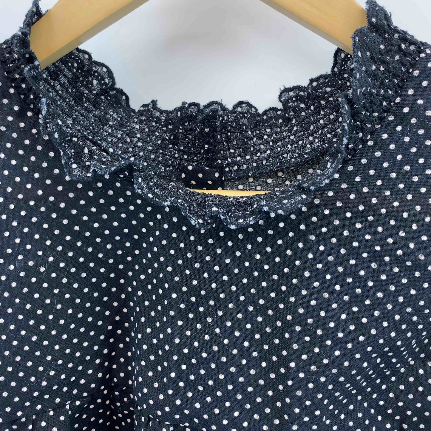 Samansa Mos2(SM2) サマンサモスモス ブラック 水玉 ドット柄  レディース 長袖シャツ/ブラウス