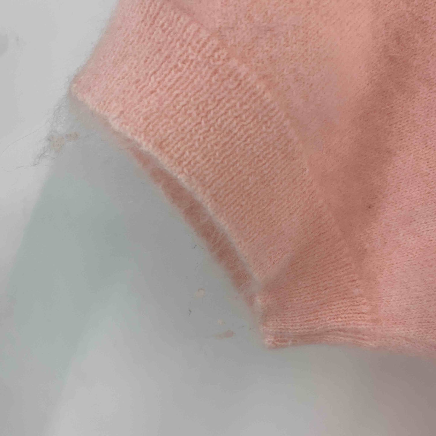 レディース ニット/セーター 半袖 モヘア調 ピンク