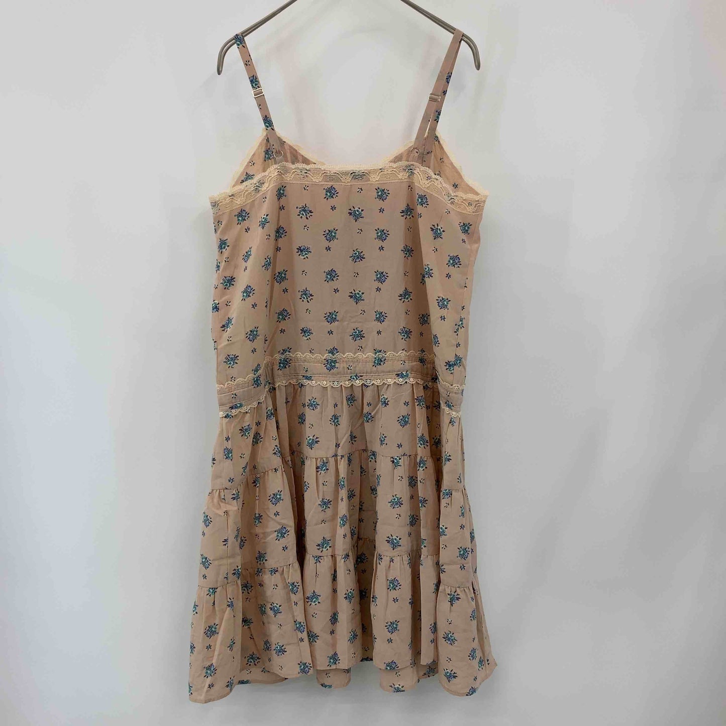 rebecca taylor レベッカテイラー ピンクベージュ　小花柄　裏地無し　 レディース キャミワンピース　サイズ2/M